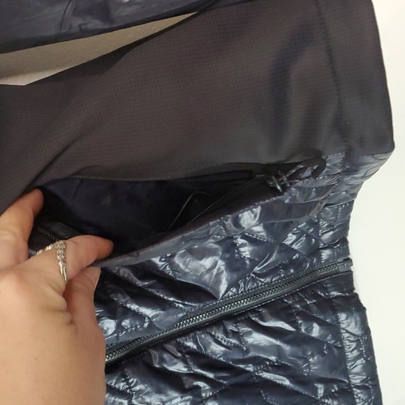 Mens Obermeyer Black Lightweight Puffer Coat Size Extra Large Stretch Panels - Picture 2 of 14